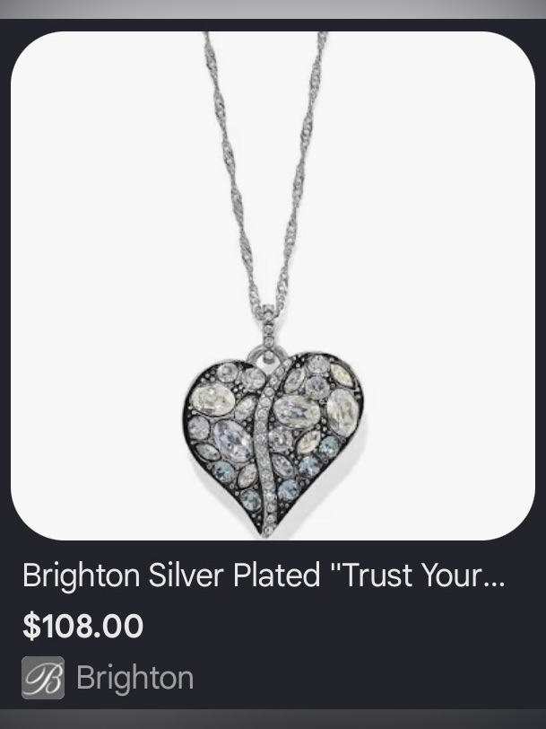Rare Brighton Vtg+ Vintage Slvr Swarovski Crystal ‘Trust Your Journey’ Necklace